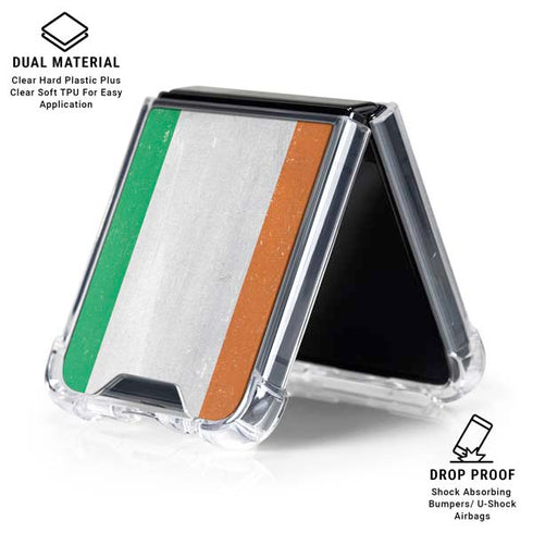 Ireland Flag Distressed Galaxy Z Flip7 Clear Case